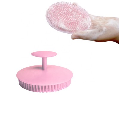 TOPGOMES hair cleanser silicone head body shampoo scalp massage brush comb shower bath brush