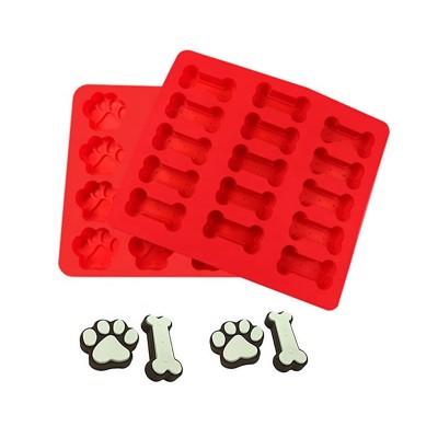 TOPGOMES food grade2pcs reusable for DIY bone claw cookies silicone dog ice cube mold